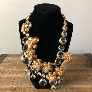 J.Crew Gold Floral Cluster Necklace